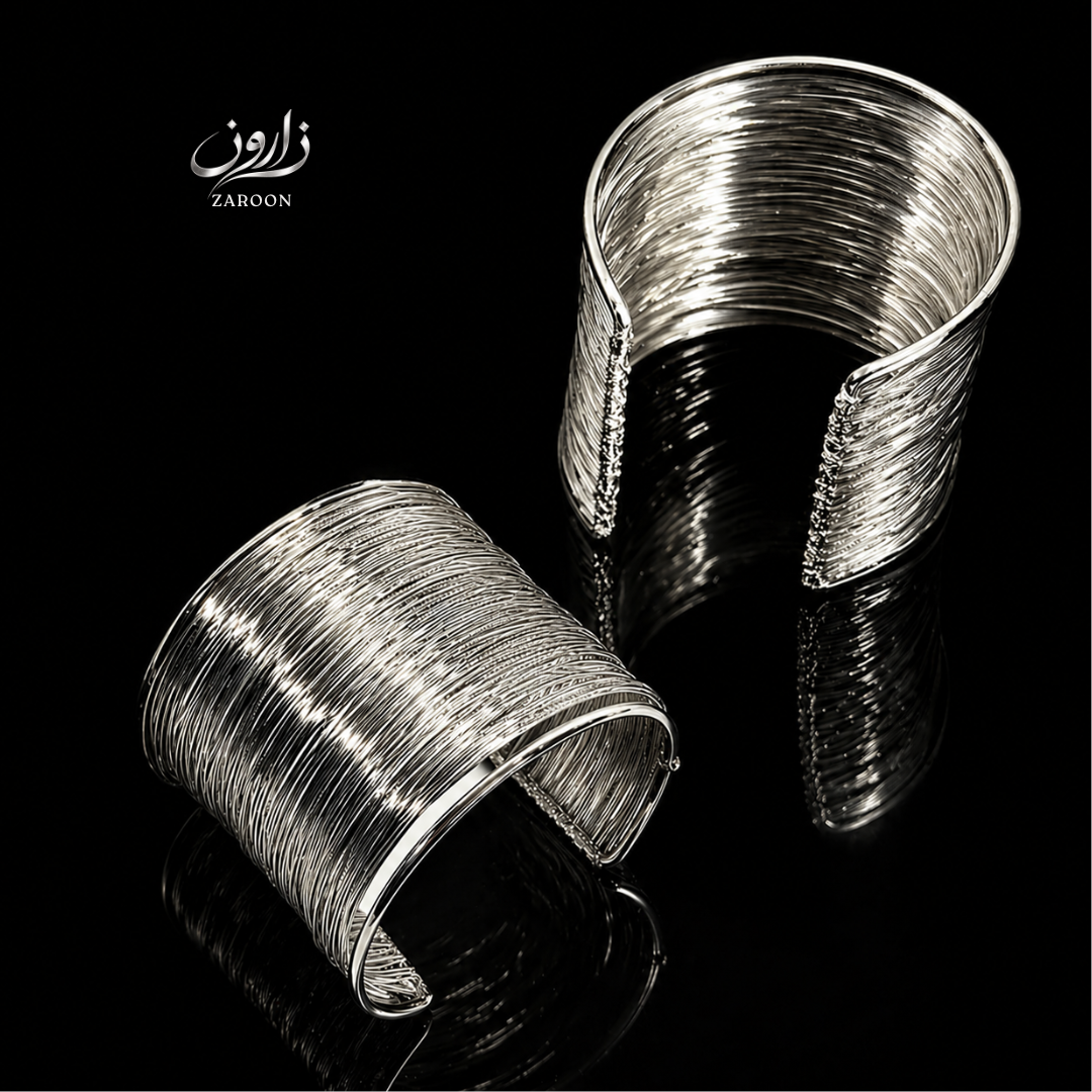 Oxidized Silver Wide Cuff Bracelet for Women | Adjustable Antique Hand Cuff Bangle