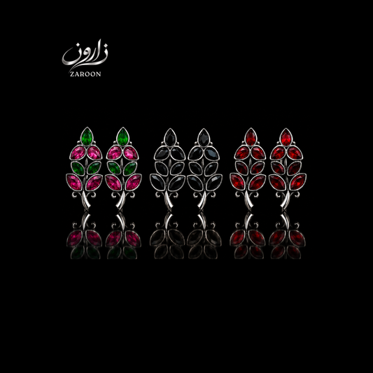 Leaf Crystal Earrings