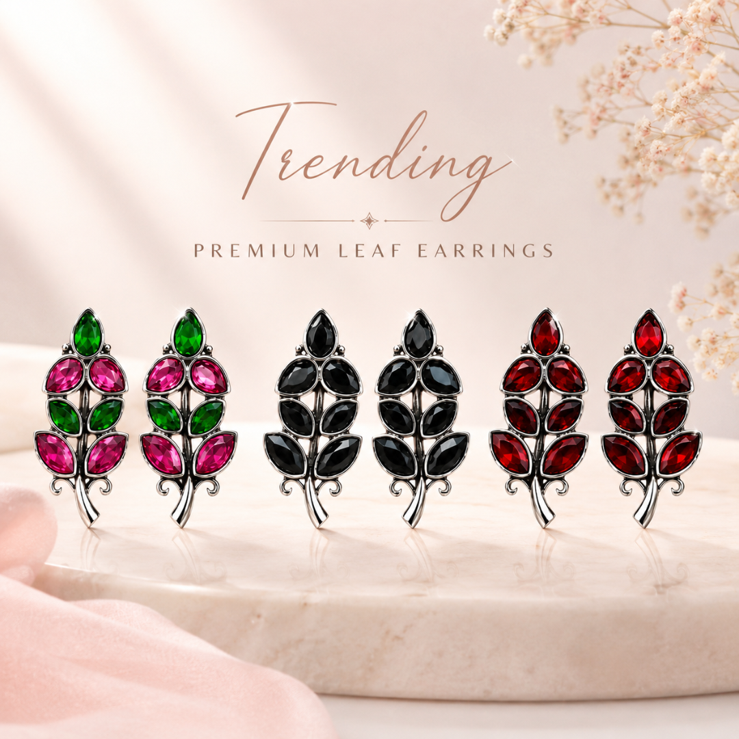 Leaf Crystal Earrings