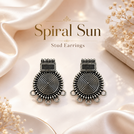 Spiral Sun Stud Earrings