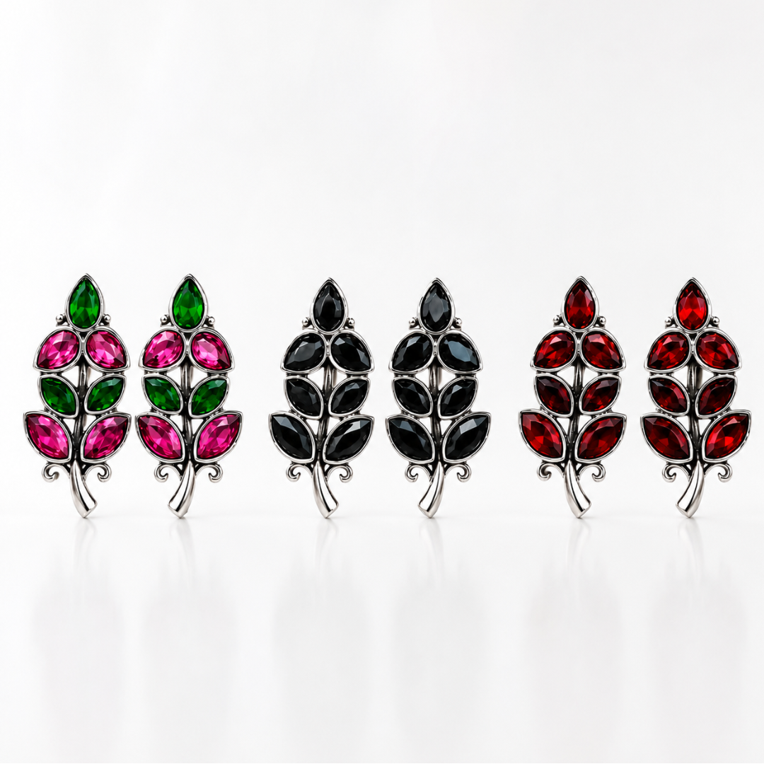 Leaf Crystal Earrings