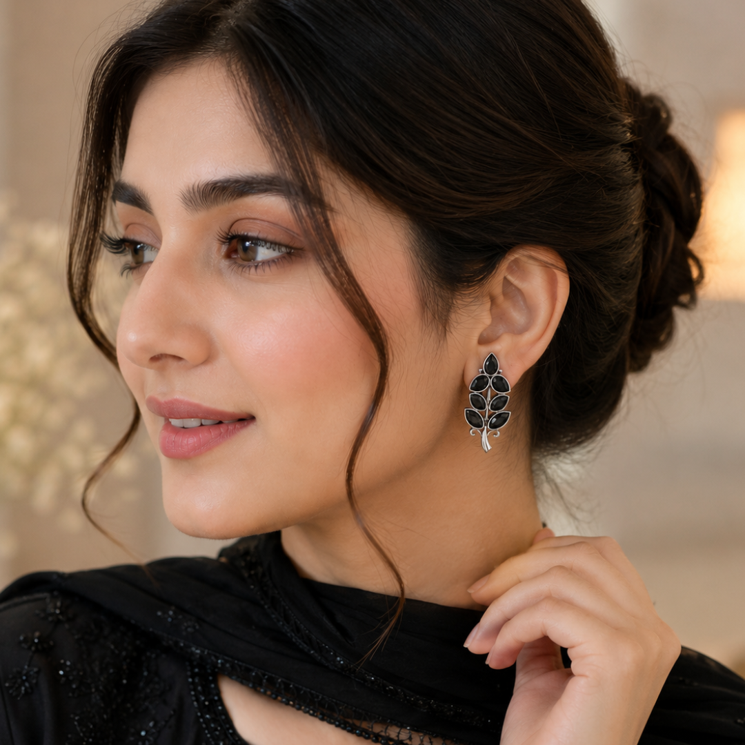 Leaf Crystal Earrings