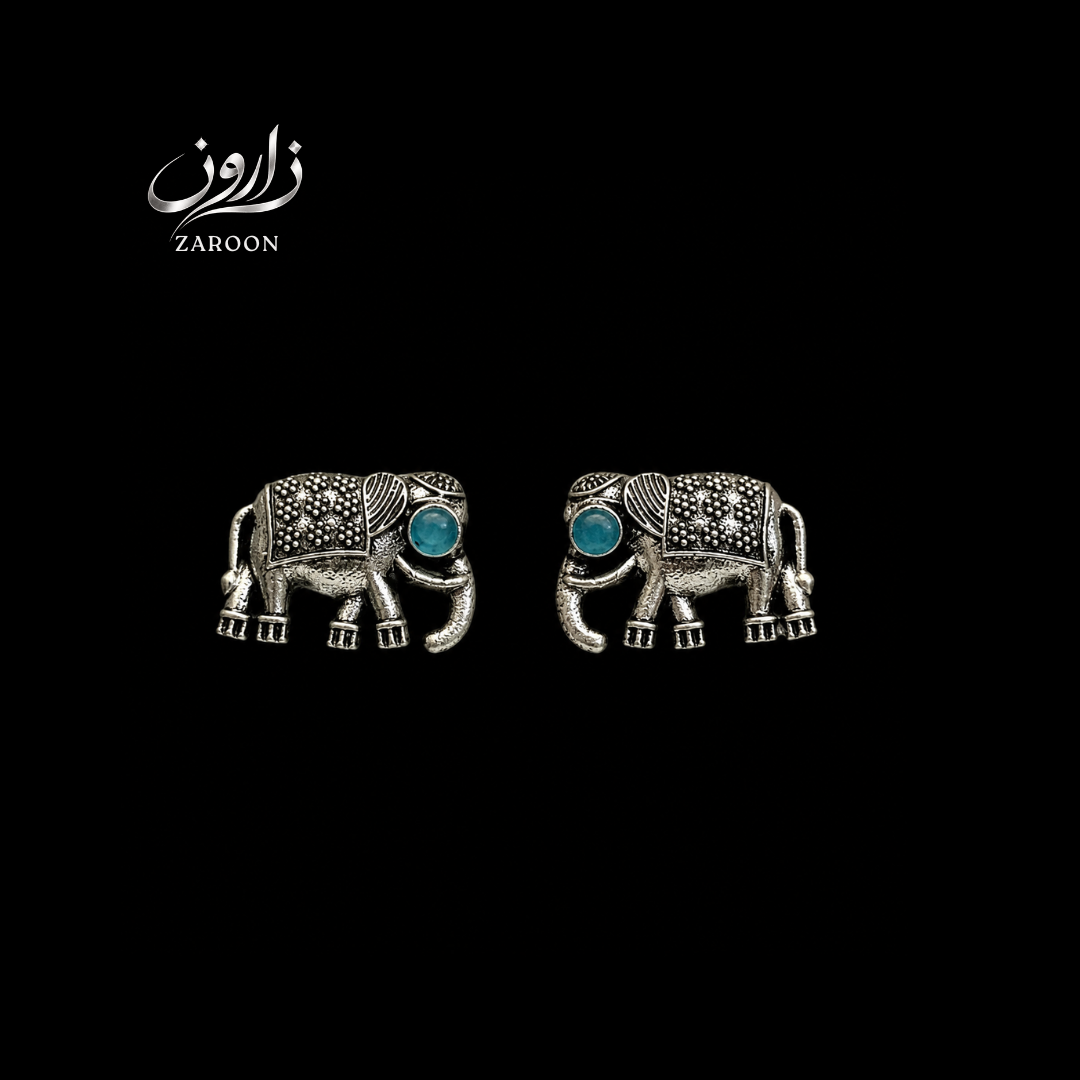 Azure Elephant Stud Earrings
