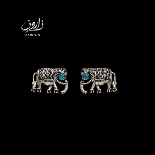 Azure Elephant Stud Earrings