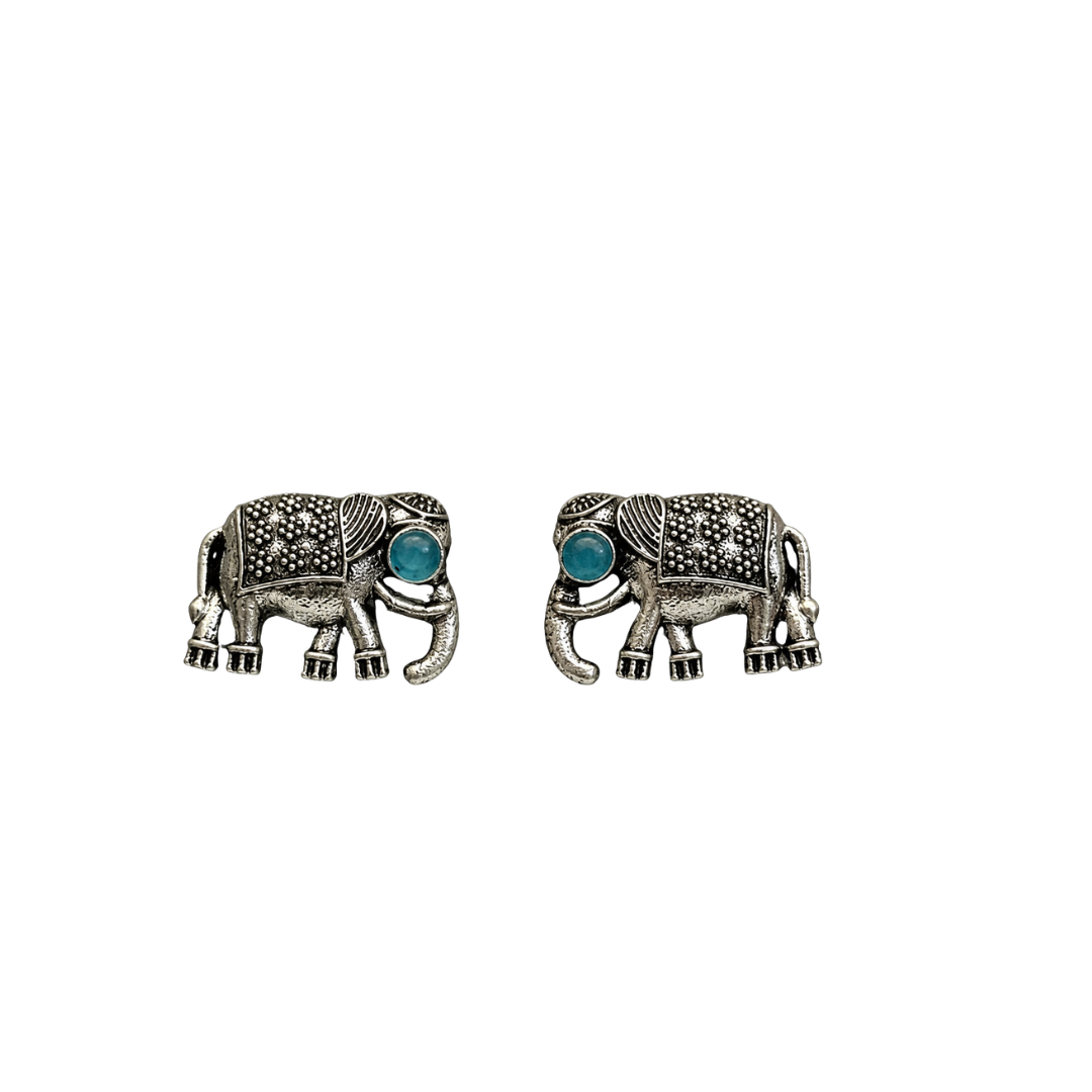 Azure Elephant Stud Earrings